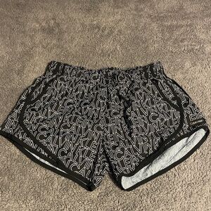 Calvin Klein Women's Black/White Elastic Waist, Draw String Shorts Size Small